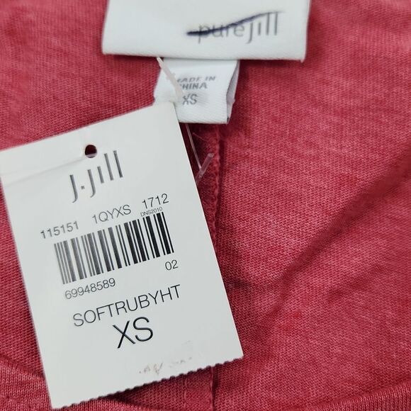 J. Jill -504 - NWT Soft‎ Ruby Heathered Tunic Top Long Sleeves Extra Small - Picture 5 of 8